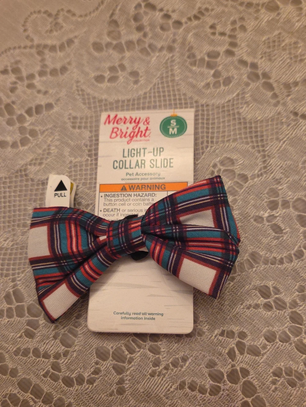 Red and Green Plaid Light-Up Collar Slide